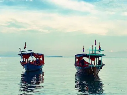 Boats on Koh Touch Koh Rong Island in Cambodia