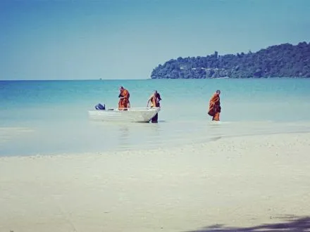 Buddhist Monks on Koh Rong Samloem Island in Cambodia