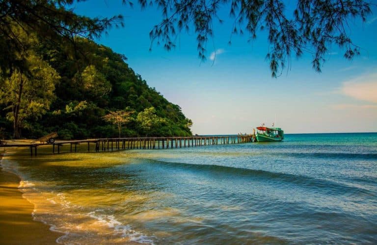 Pier on Lazy Beach Koh Rong Samloem
