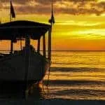 Sunset on Long Beach, Koh Rong Island in Cambodia
