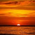 Sunset on Long Beach, Koh Rong Island in Cambodia
