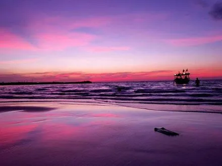 Sunset on Long Beach, Koh Rong Island in Cambodia